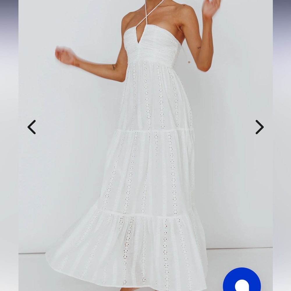 Selfie Leslie White Halter Sundress